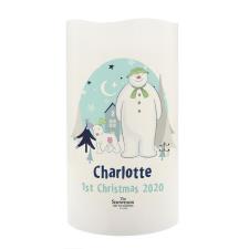 Personalised The Snowman and the Snowdog LED Candle